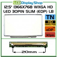 12.5" 1366x768 WXGA HD LED 30pin Slim (eDP) LB