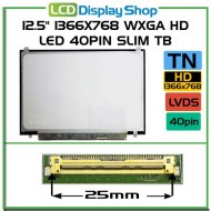 12.5" 1366x768 WXGA HD LED 40pin Slim TB
