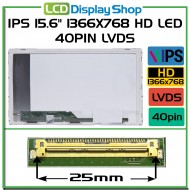 IPS 15.6" 1366x768 HD LED 40pin LVDS