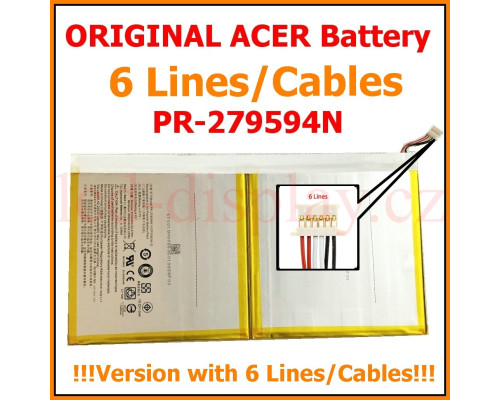 (6pin) B3-A20 / B3-A30 / B3-A32 / B3-A40 / B3-A42 BATERKA pro Acer Iconia Model PR-279594N (1lCP3/95/94-2) 4.2V 6000mAh ((6pin) B3-A20 / B3-A30 / B3-A32 / B3-A40 / B3-A42) by www.lcd-display.cz