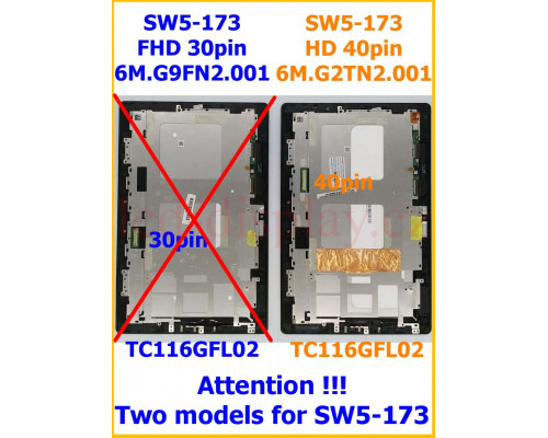 SW5-173 Černý Dotyk + Displej pro Acer Aspire Switch 11 SW5-173  6M.G2TN2.004 Assembly (SW5-173) by www.lcd-display.cz