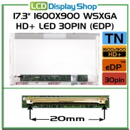 17.3" 1600x900 WSXGA HD+ LED 30pin (eDP)