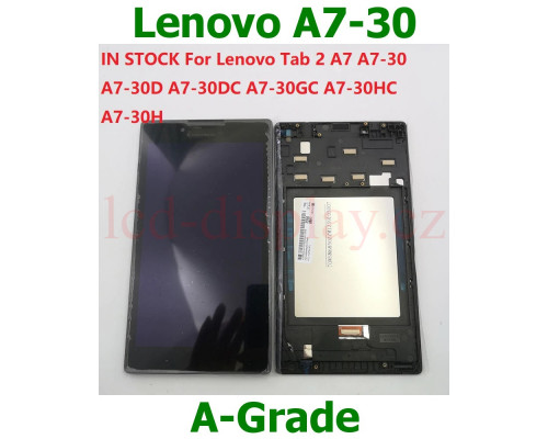 A7-30 Černý LCD Displej + Dotyk pro Lenovo Tab 2 A7-30 5S58C00377 Assembly (A7-30) by www.lcd-display.cz