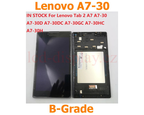 A7-30 Černý LCD Displej + Dotyk pro Lenovo Tab 2 A7-30 5S58C00377 Assembly (A7-30) by www.lcd-display.cz