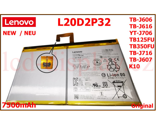 L20D2P32 Battery for Lenovo Tab P11 Lenovo TB-J606F, TB-J606L 5S58C17865, 5S58C17864 (TB-J606) by www.lcd-display.cz