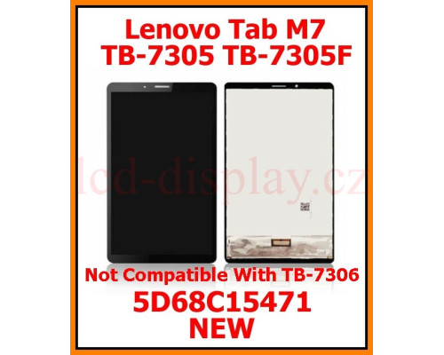 TB-7305 Černý LCD Displej + Dotyk pro Lenovo Tab M7 TB-7305 TB-7305F 5D68C15471 Assembly (TB-7305) by www.lcd-display.cz