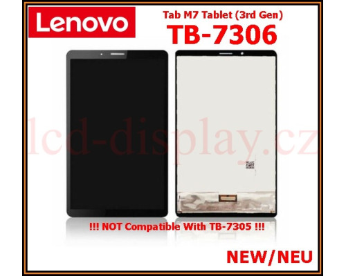TB-7306 Černý LCD Displej + Dotyk pro Tab M7 Tablet (3rd Gen) (Lenovo TB-7306F, Lenovo TB-7306X) 5D68C18415 Assembly (TB-7306) by www.lcd-display.cz