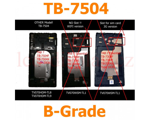 TB-7504 Černý LCD Displej + Dotyk pro Lenovo TAB 7 (TB-7504F, TB-7504X) 5D68C09343 Assembly (TB-7504) by www.lcd-display.cz