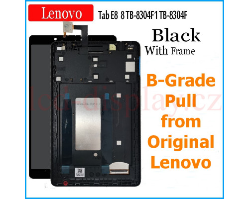 TB-8304 Černý LCD Displej + Dotyk pro Lenovo TAB E8 / TAB 8 (TB-8304F, TB-8304F1) - Type ZA3L Type ZA3W 5D18C10198 5D18C11369 Assembly (TB-8304) by www.lcd-display.cz