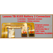ORIGINAL Lenovo TB-X103 / TB2-X30 TB2-X30M 70LC TAB2 A10-70F A10-70L Battery L14D2P31 3.8V 26.6Wh 2CELL Baterka